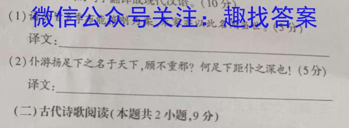 2024届百师联盟 高三开学摸底联考语文