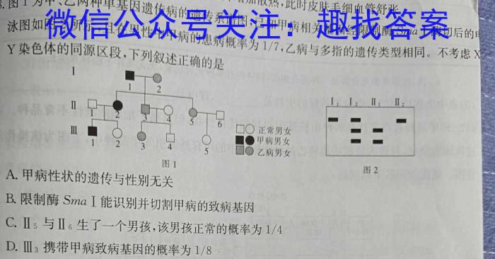 ［陕西大联考］陕西省2024届高三年级9月联考生物试卷答案