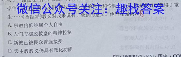 新时代NT教育2023-2024学年高三入学摸底考试（新高考）历史试卷