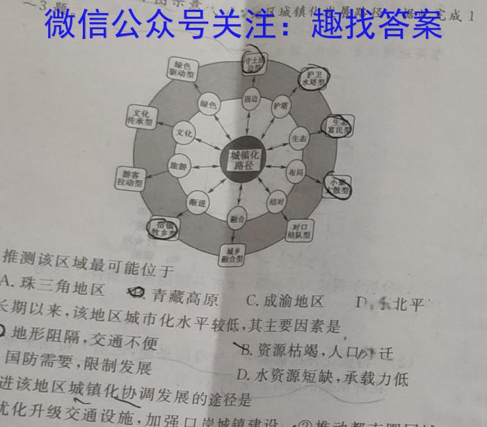 云南省普通高中2023~2024高二开学考(24-08B)q地理