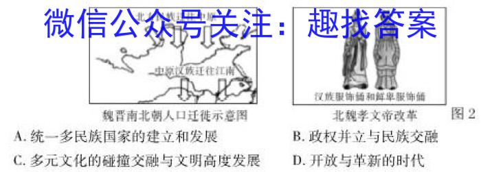 炎德英才大联考 长郡中学2023年上学期高二期末考试历史试卷