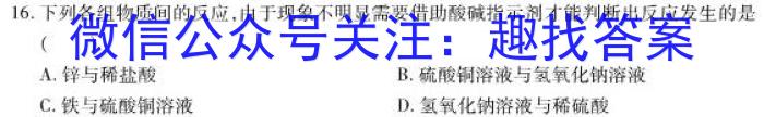 安徽省六安市金寨县2022-2023学年度七年级第二学期期末质量监测化学