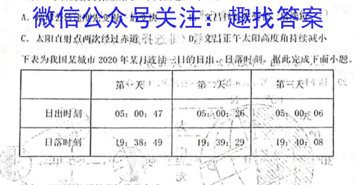 2024届名师原创分科模拟(一)ZS4地理h