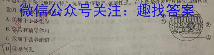 来宾市2023年春季学期高二年级期末教学质量检测生物