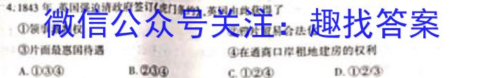 2022~2023学年利辛高级中学高二第二学期第四次质量检测(232809Z)历史