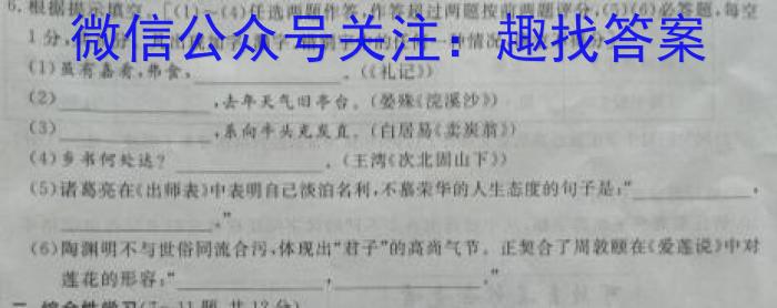 河南省洛阳创新发展联盟2024届高三阶段性检测(23-583C)语文