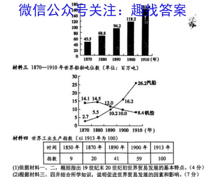 遵义市2024~2023学年度高二第二学期期末质量监测历史