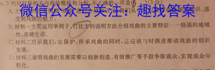 炎德英才 名校联考联合体2023年春季高二期末联考暨新高三适应性联合考试(6月)语文