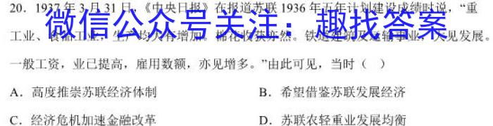 云南省2022~2023学年下学期巧家县高一年级期末考试(23-553A)历史试卷