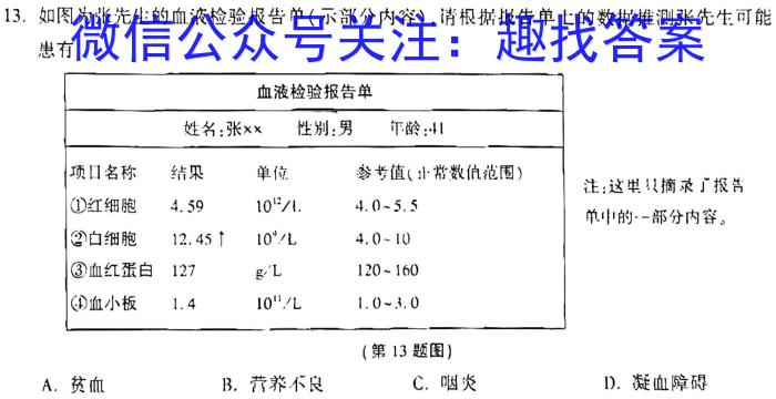 ［百校联考］2024届广东省高三年级上学期8月联考（开学考）生物