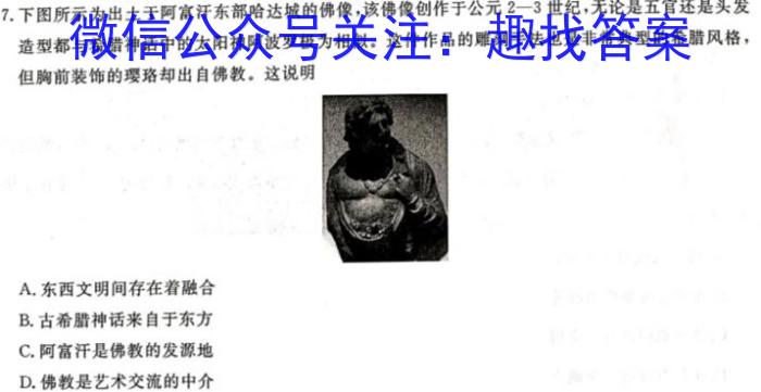 巢湖四中2022~2023年度高一下学期期末考试(231813Z)历史