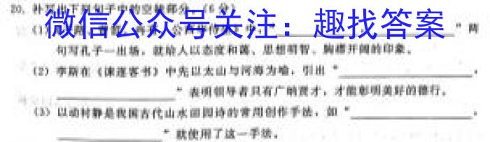 贵州省毕节二中2022年秋季学期高一年级期末考试(3250A)语文