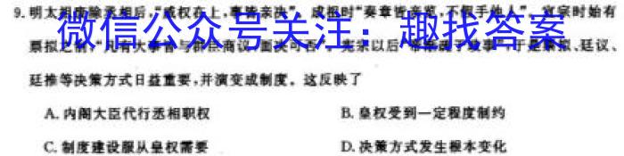 2024届名师原创分科模拟 新S4(八)历史