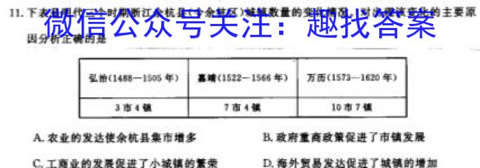 蚌埠市2022-2023学年度高二第二学期期末学业水平监测历史