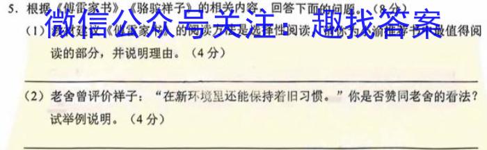 安徽省宿州市埇桥区教育集团2022-2023学年度八年级第二学期期末学业质量检测语文