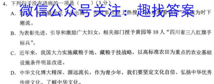 2023年滁州市高一教学质量监测语文