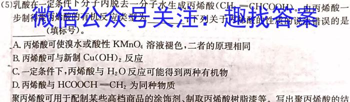 湖南省2023年上学期高一期末化学