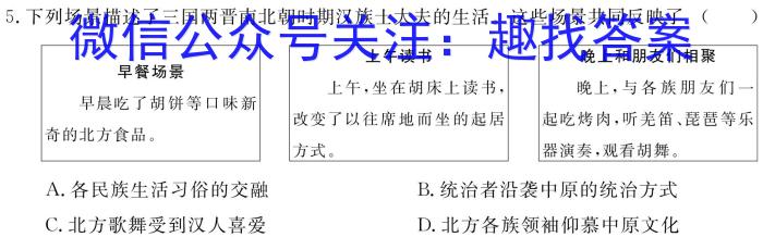 凉山州2022-2023学年度八年级下期期末检测试卷历史