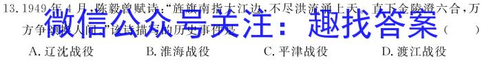 炎德英才 名校联考联合体2023年春季高二期末联考暨新高三适应性联合考试(6月)历史