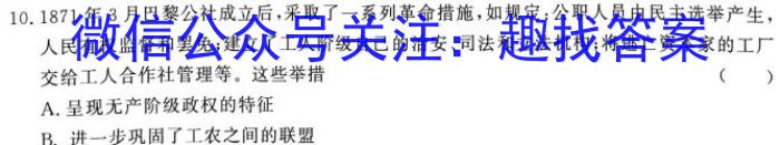 黔西南州2023年春季学期高二年级期末教学质量检测(232823Z)历史