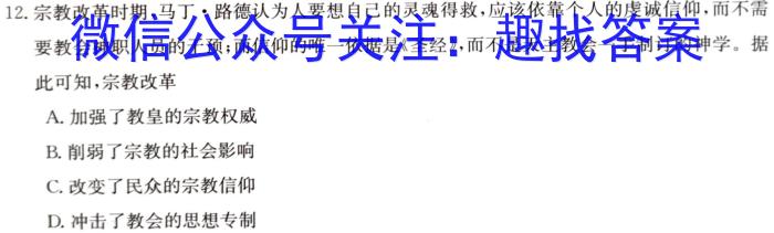 天一大联考·皖豫名校联盟2022-2023学年(下)高一年级阶段性测试(期末)历史