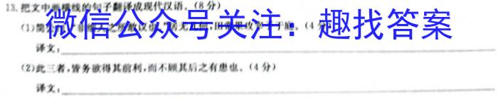 安徽省2022-2023第二学期合肥市六校联考高一年级期末教学质量检测语文