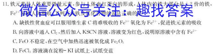 齐市普高联谊校2022~2023学年高一下学期期末考试(23102A)化学