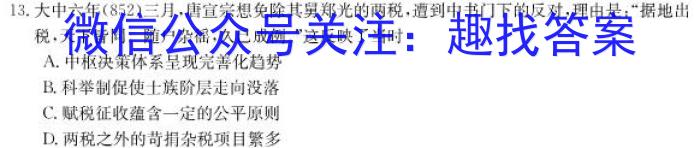 陕西省商洛市2024~2023学年度高二年级第二学期教学质量抽样监测(标识□)历史