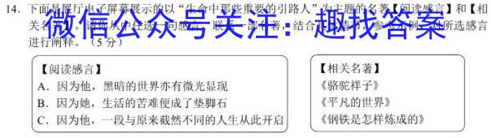 天一文化海南省2022-2023学年高一年级学业水平诊断(二)2语文