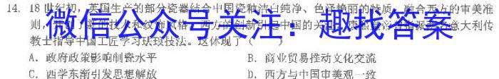 陕西省商洛市2022~2023学年度高二年级第二学期教学质量抽样监测(标识□)历史