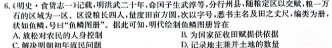 天一大联考·202-2023学年高二年级下学期7月联考历史