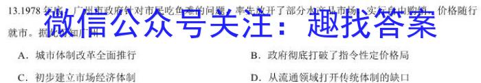 陕西省咸阳市2022~2023学年度高二第二学期期末教学质量调研检测历史试卷