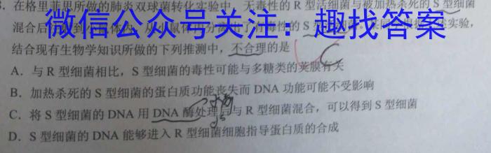 河南省洛阳创新发展联盟2024届高三阶段性检测(23-583C)生物