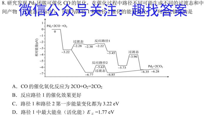 河北省邢台市2022~2023学年高二(下)期末测试(23-549B)化学