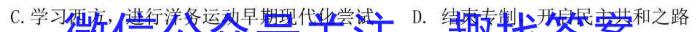 安徽省毫州市涡阳县2022-2023学年度八年级第二学期期末质量检测历史