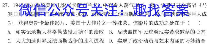 河南省2022~2023学年新乡市高一期末(下)测试(23-550A)历史