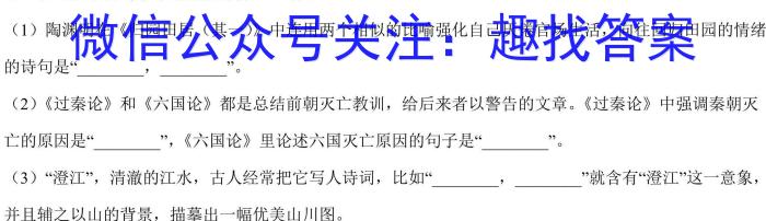 甘肃省2023年高二第二学期期末学业质量监测卷语文