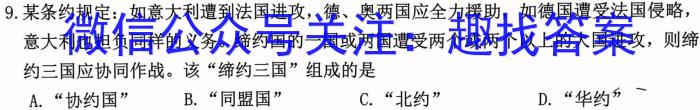 楚雄州中小学2022~2023学年高中二年级下学期期末教育学业质量监测(23-515B)历史试卷