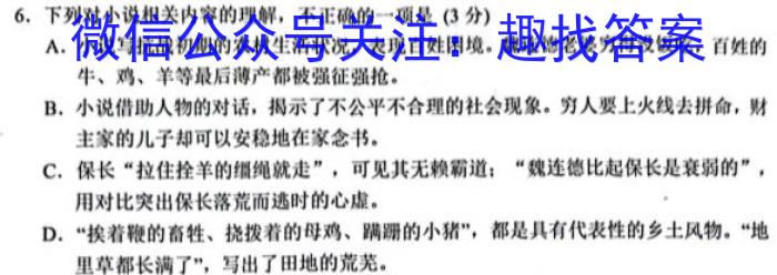 宝鸡教育联盟2022-2023学年度第二学期高一期末质量检测(23734A)语文