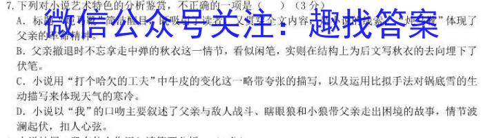 浙江省名校协作体2023-2024学年高二上学期开学模拟考试语文