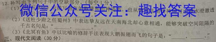 衡水金卷 广东省2024届新高三开学联考(8月)语文