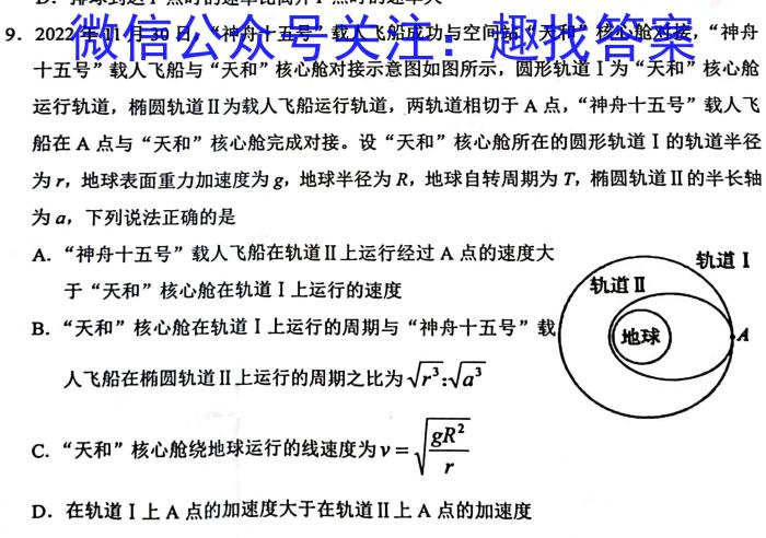2024届全国高考分科调研模拟测试卷 老高考(三)q物理