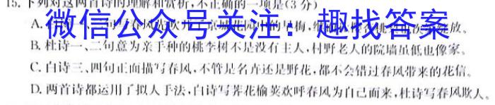 湘豫名校联考2024届高三上学期8月入学摸底考试语文