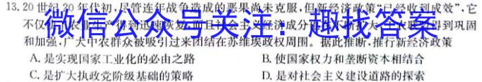 2024届浙江强基联盟高三仿真模拟卷(二)(23-FX14C)历史试卷