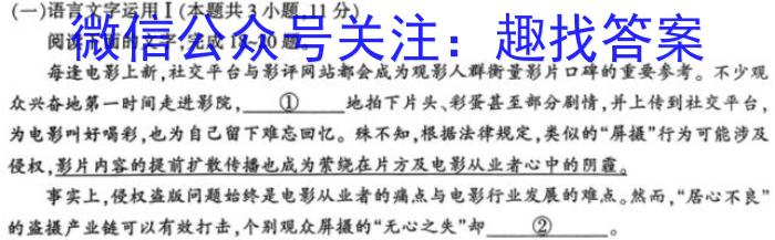 炎德英才大联考 湖南师大附中2024届高三月考试卷(一)语文
