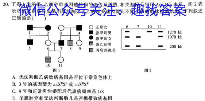 炎德英才大联考 2023-2024学年湖南师大附中2021级高三摸底考试试卷生物