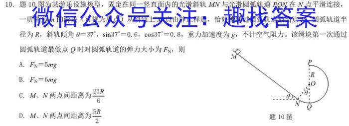 2024届全国高考分科调研模拟测试卷 老高考(一)q物理