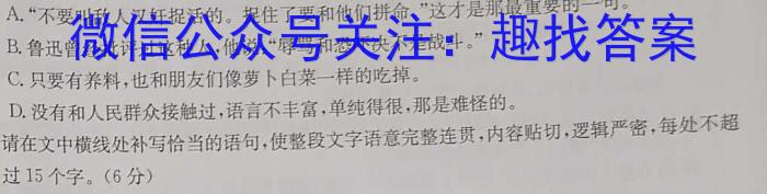 浙江省名校协作体2023-2024学年高三上学期开学适应性考试语文