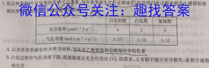 2024届江西“三新”协同教研共同体高三摸底联考(7月)生物试卷答案