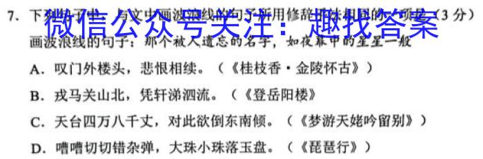 山东省菏泽市成武县南鲁学校2023-2024学年度九年级上学期开学考试语文